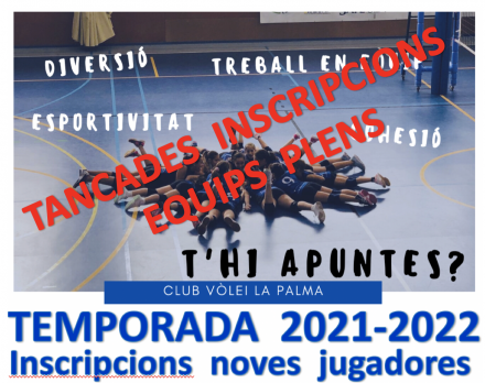 🏐🏐💙🖤🏐🏐 INSCRIPCIONS TEMPORADA 2021-2022 🏐🏐💙🖤🏐🏐 - Club Volei La Palma