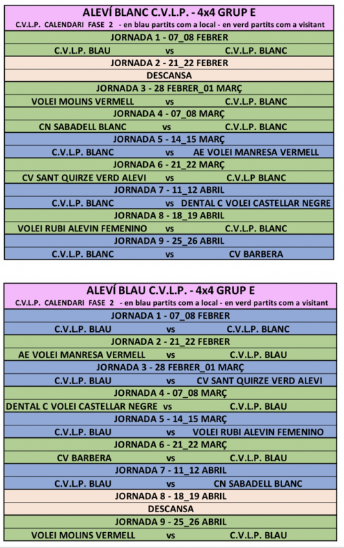 ALEVÍ BLAU // ALEVÍ NEGRE - Club Volei La Palma