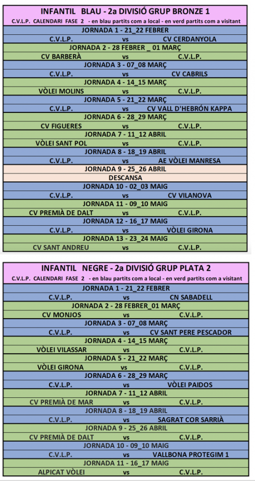 INFANTIL BLAU // INFANTIL NEGRE - Club Volei La Palma