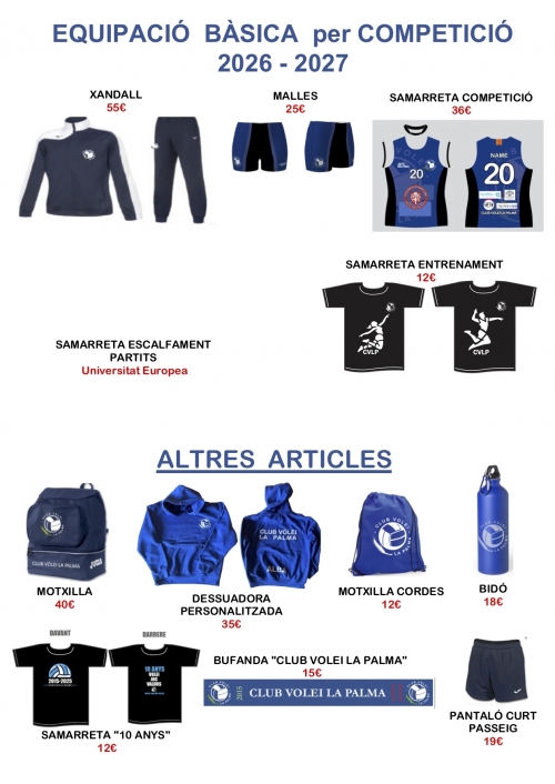 🔵⚫🔵⚫ EQUIPACIONS 2026 - 2027 🔵⚫🔵⚫ - Club Volei La Palma