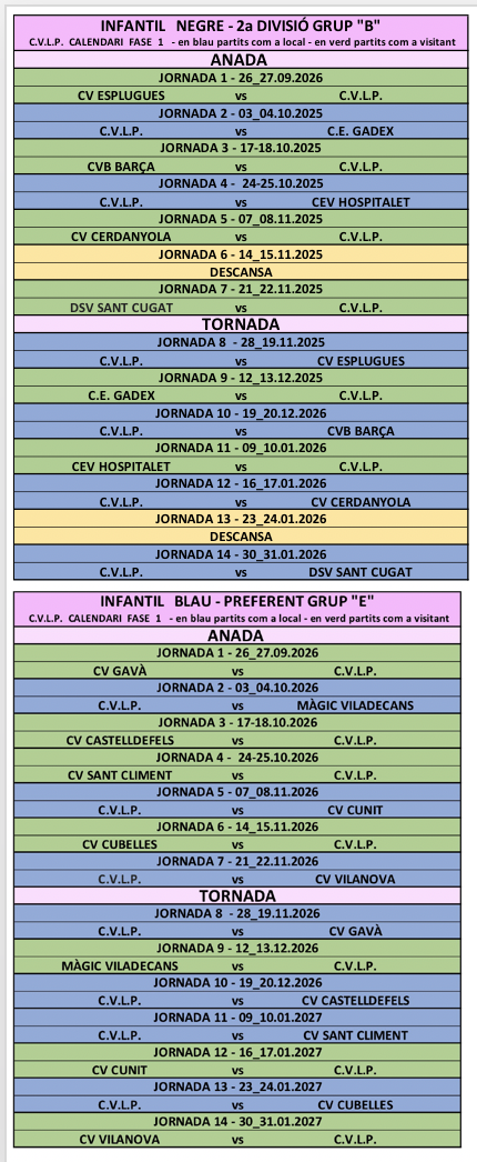 INFANTIL NEGRE  // INFANTIL BLAU - Club Volei La Palma