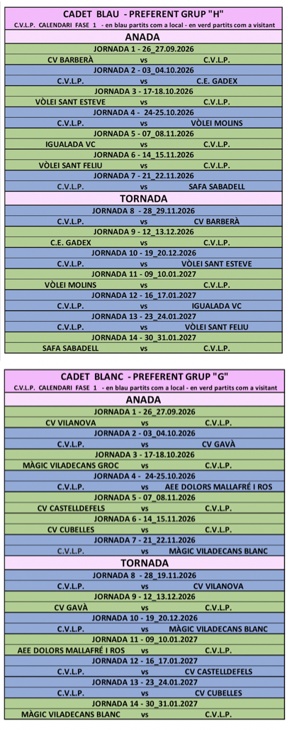 CADET BLAU  //  CADET BLANC - Club Volei La Palma